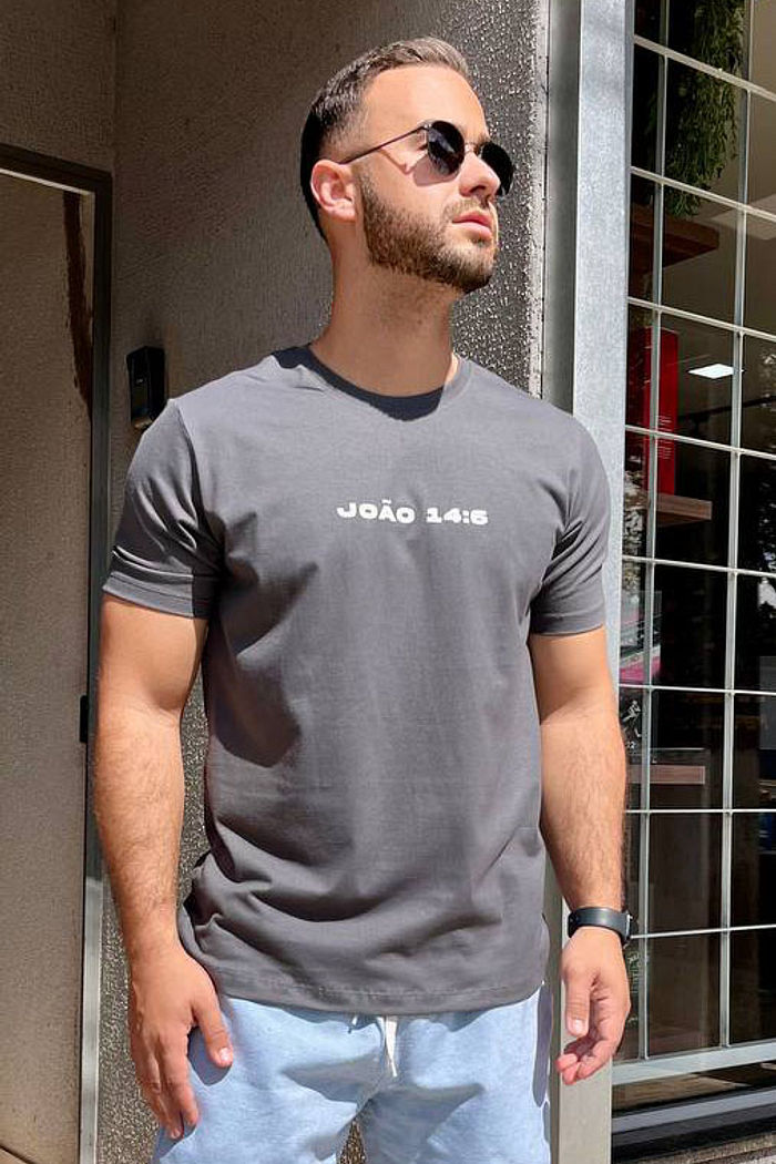 Max Tee Unissex Eu sou o caminho DTF - Chumbo