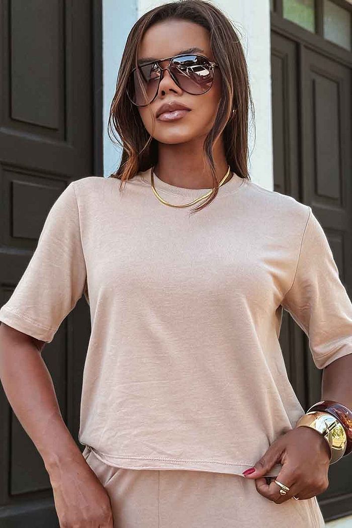 Blusa Bianca Moletinho - Amêndoa