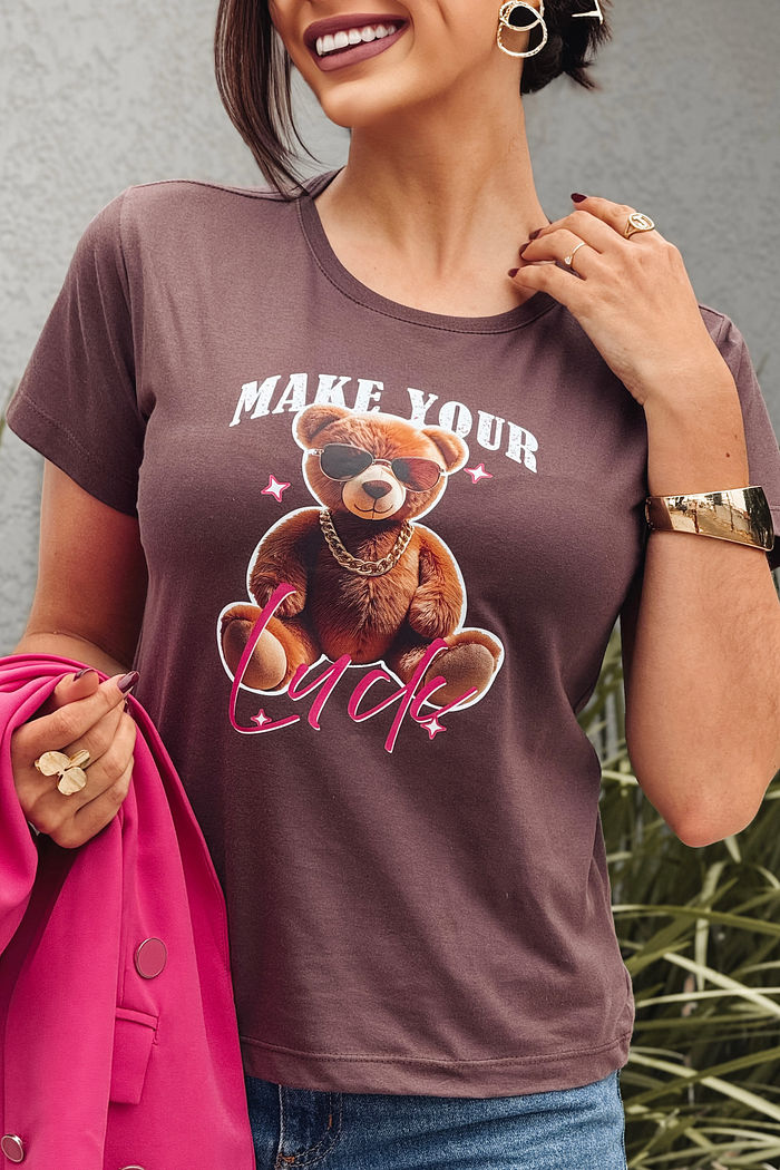 T-Shirt Make Your Luck DTF - Expresso