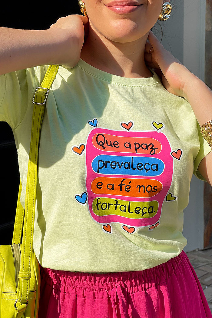 T-Shirt Que a paz prevaleça - Menta