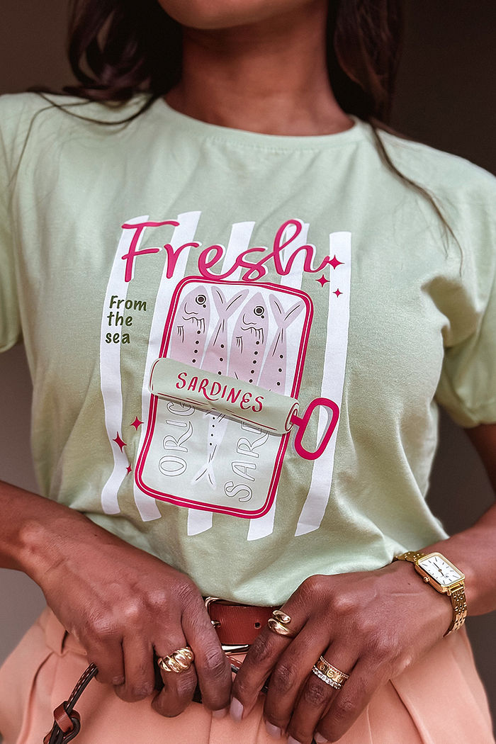 T-Shirt Fresh from the sea DTF - Verde Chá