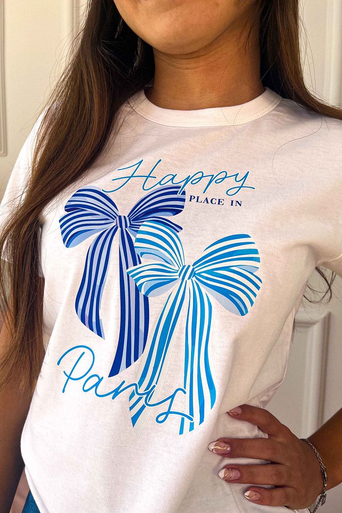 T-Shirt Infantil Laço - Happy place in Paris DTF - Neve