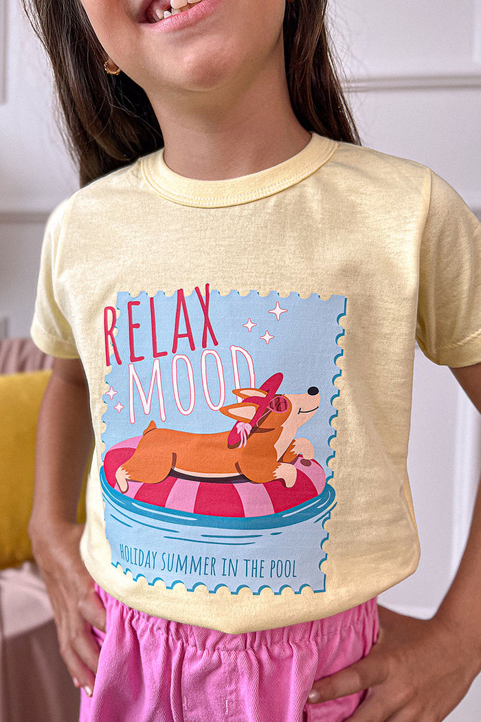 T-Shirt Infantil Relax DTF - Manteiga