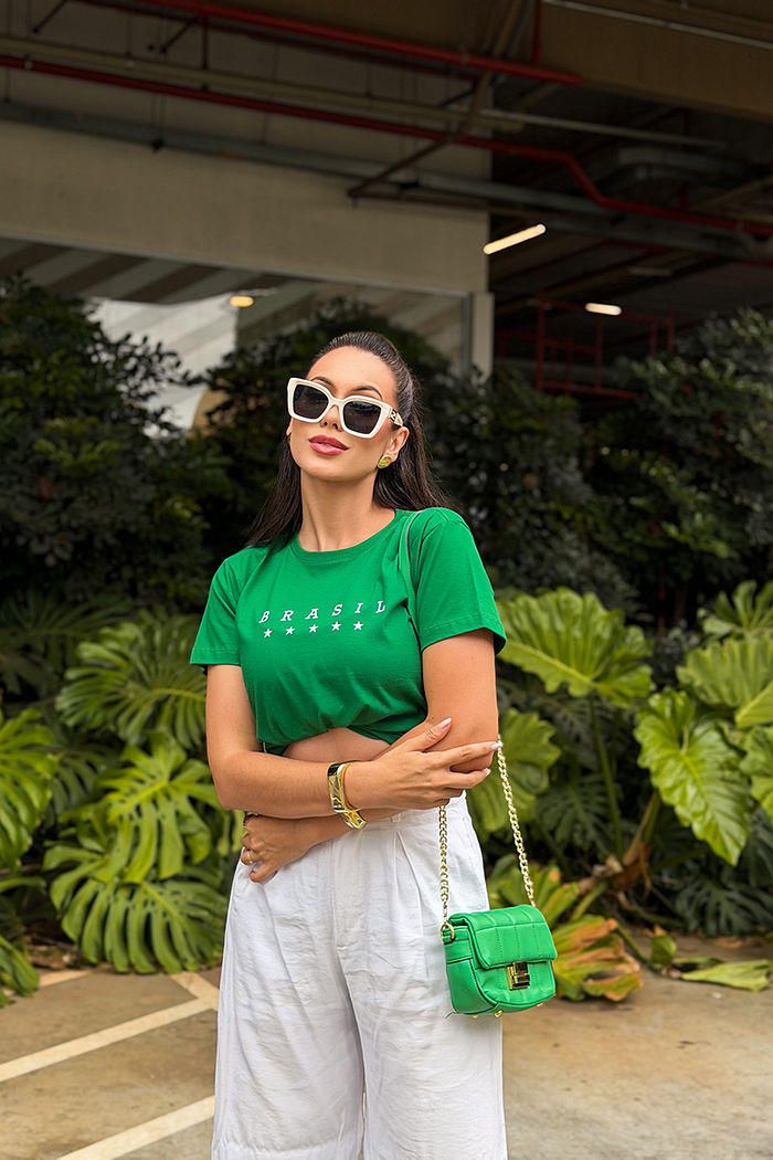 T-Shirt Brasil 5 Estrelas DTF - Verde Bandeira