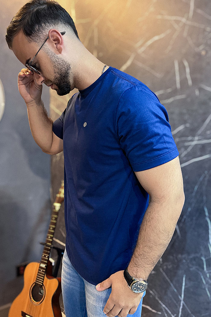 Max Tee Logo algodão no peito - Marinho