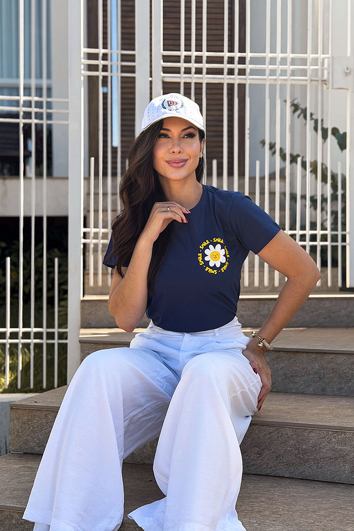 T-Shirt Smile peito - Marinho