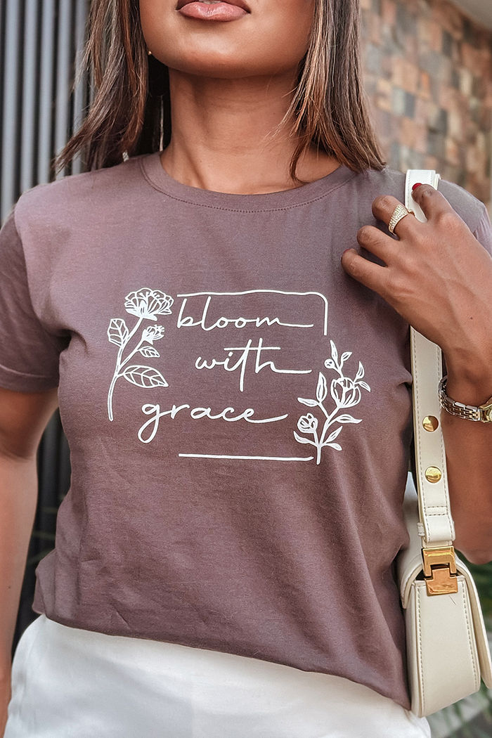 T-Shirt Bloom with grace - Expresso
