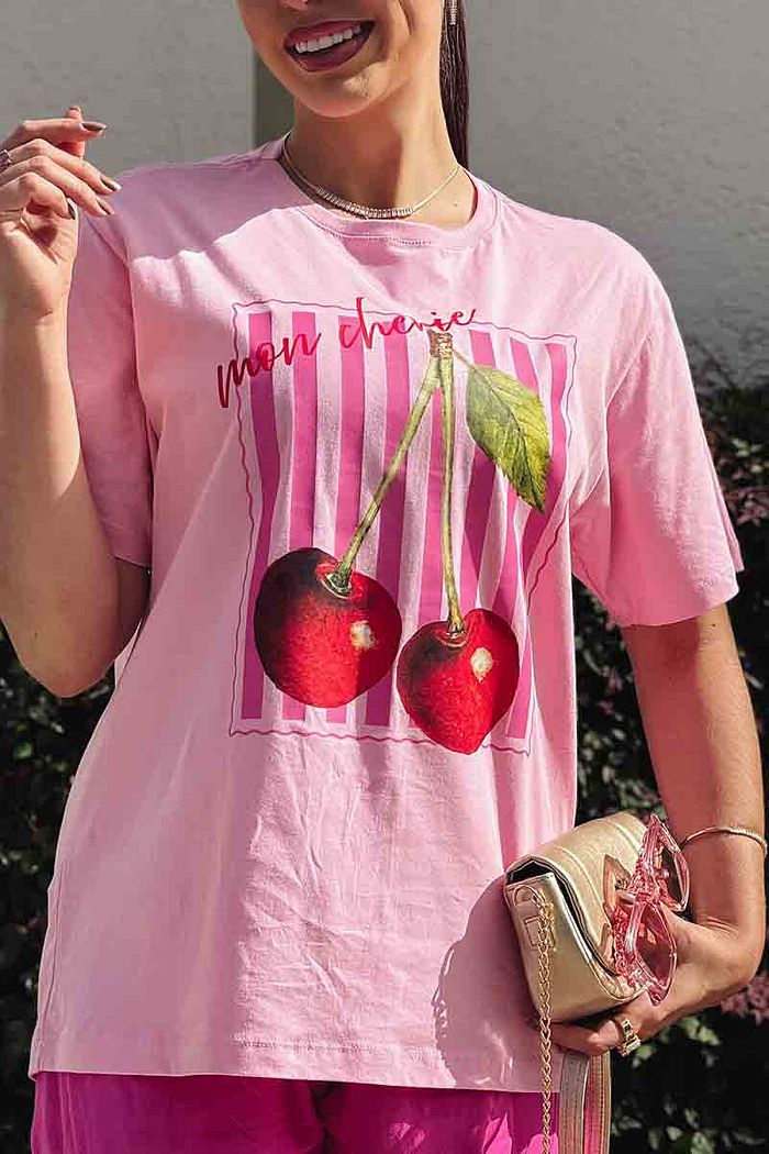Max Tee Unissex Mon Cherie DTF - Rosa Chiclete