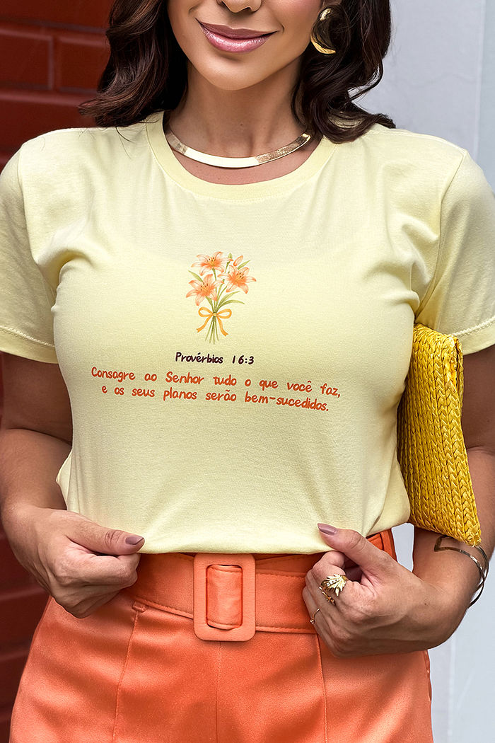 T-Shirt Consagre ao Senhor tudo o que você faz DTF - Manteiga