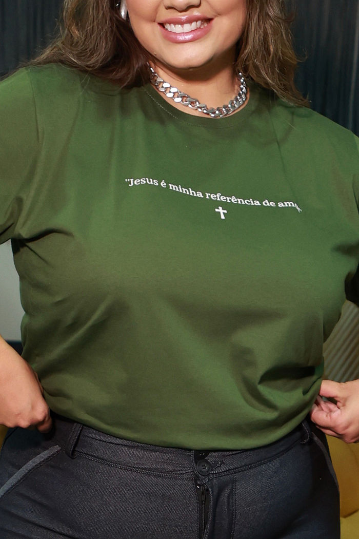 T-Shirt Jesus é a minha referência de amor AR - Verde Oliva