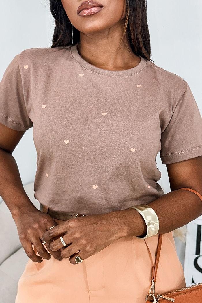 T-Shirt Corações pequenos poá - Nescau