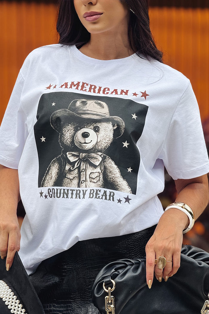 Max Tee Unissex American Country Bear - DTF