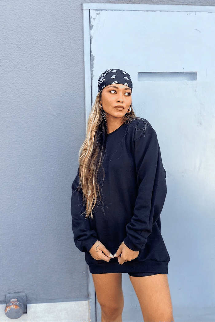 Moletom Gola Careca Básico – Preto