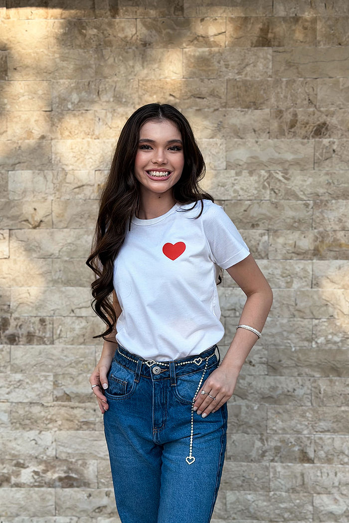 T-Shirt Infantil Coração - Amor love DTF - Neve