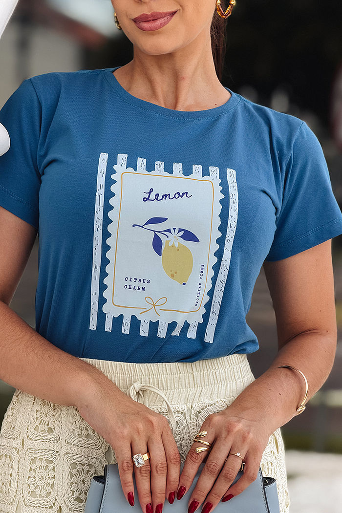 T-Shirt Lemon DTF - Blue