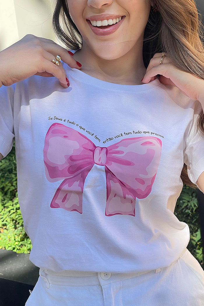 T-Shirt Se Deus é tudo o que você tem DTF - Neve