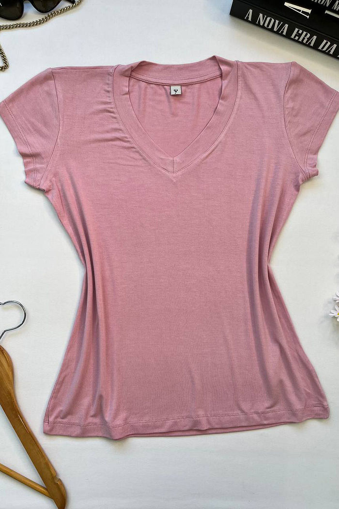 Blusa Baby Look Gola V Rosa