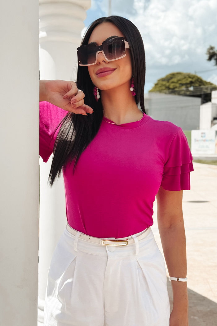 Blusa Elisa três babados - Pitaia
