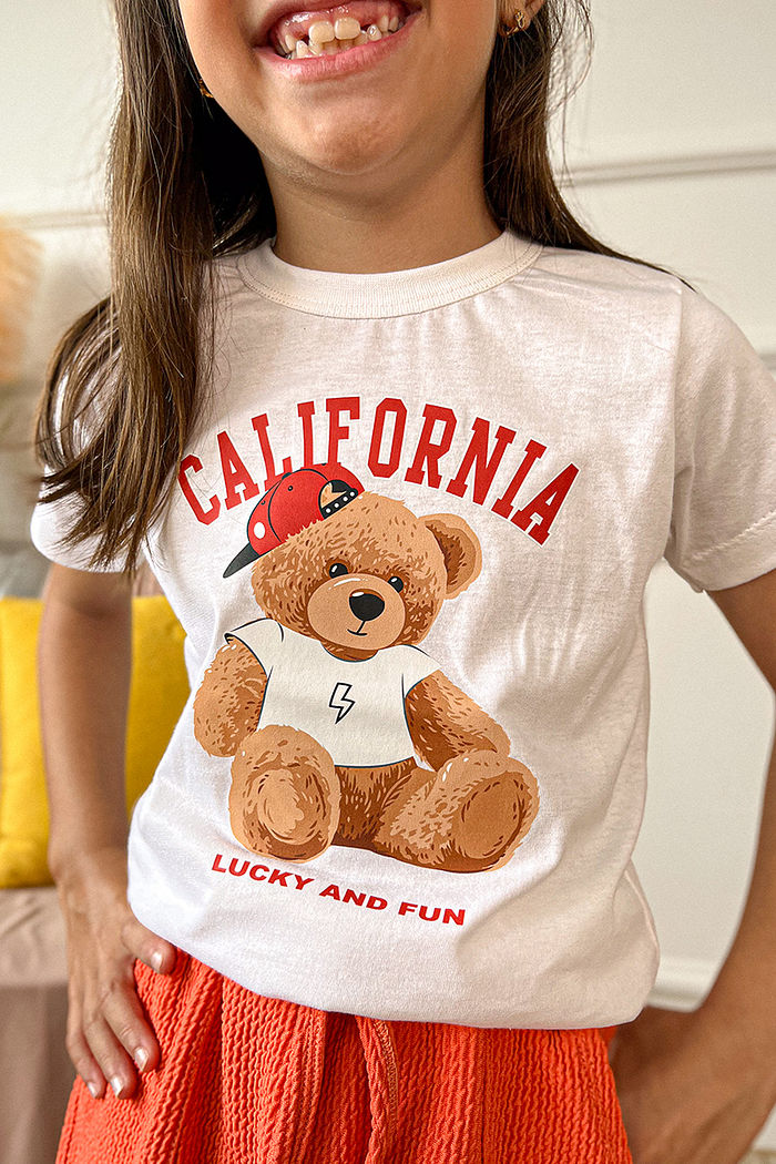 T-Shirt Infantil California urso DTF - Neve
