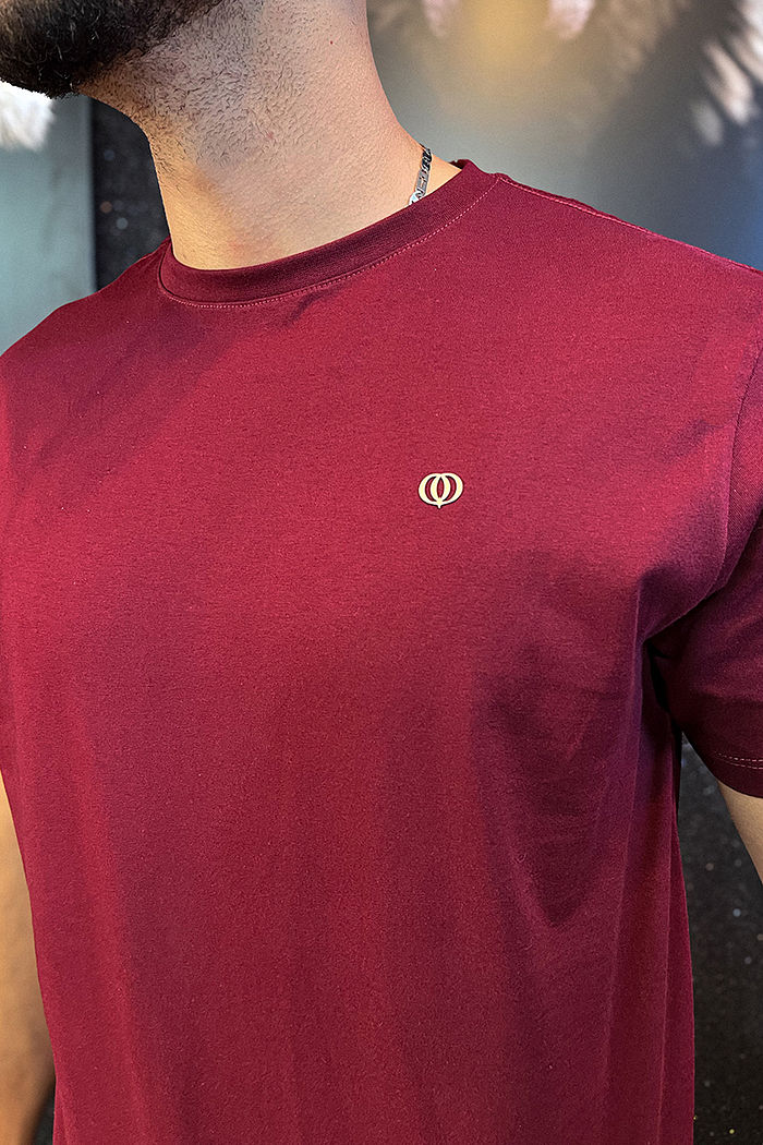 Max Tee Logo algodão no peito - Borgonha