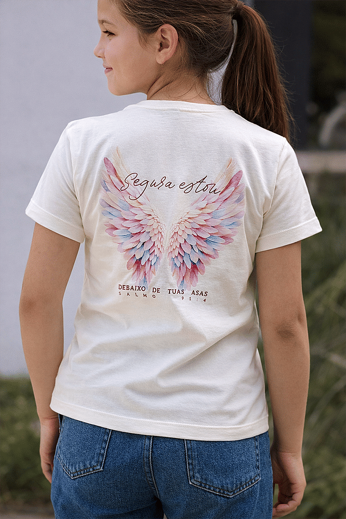 T-Shirt Infantil Segura estou SL 91:4 DTF - Neve