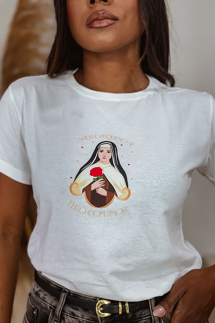 T-Shirt Santa Terezinha DTF - Neve