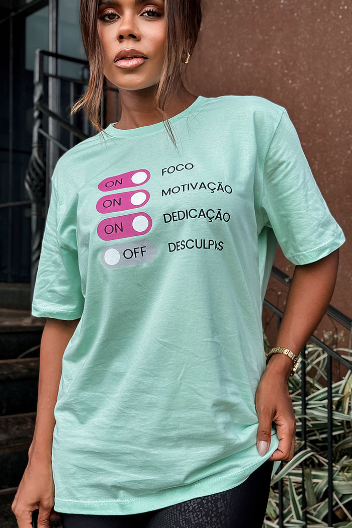 Max Tee Unissex Foco - Motivação - Dedicação DTF - Verde Claro