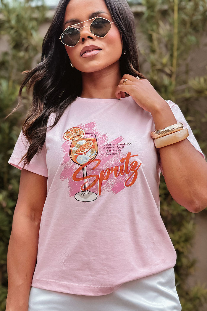 T-Shirt Spritz soda DTF - Rosa bebê