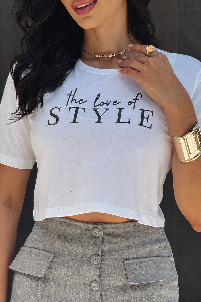 Cropped soltinho Emily The Love of style DTF - Neve