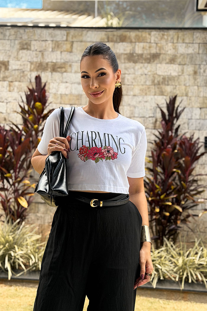 Cropped soltinho Emily Charming DTF - Neve