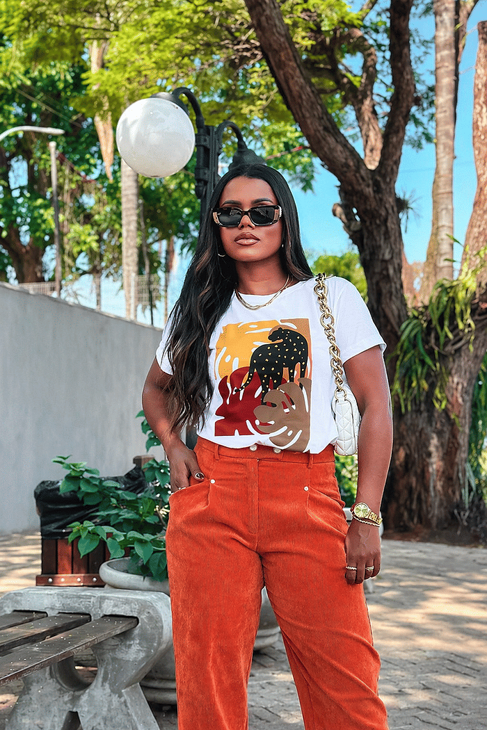 T-Shirt Leopardo minimalista DTF - Neve