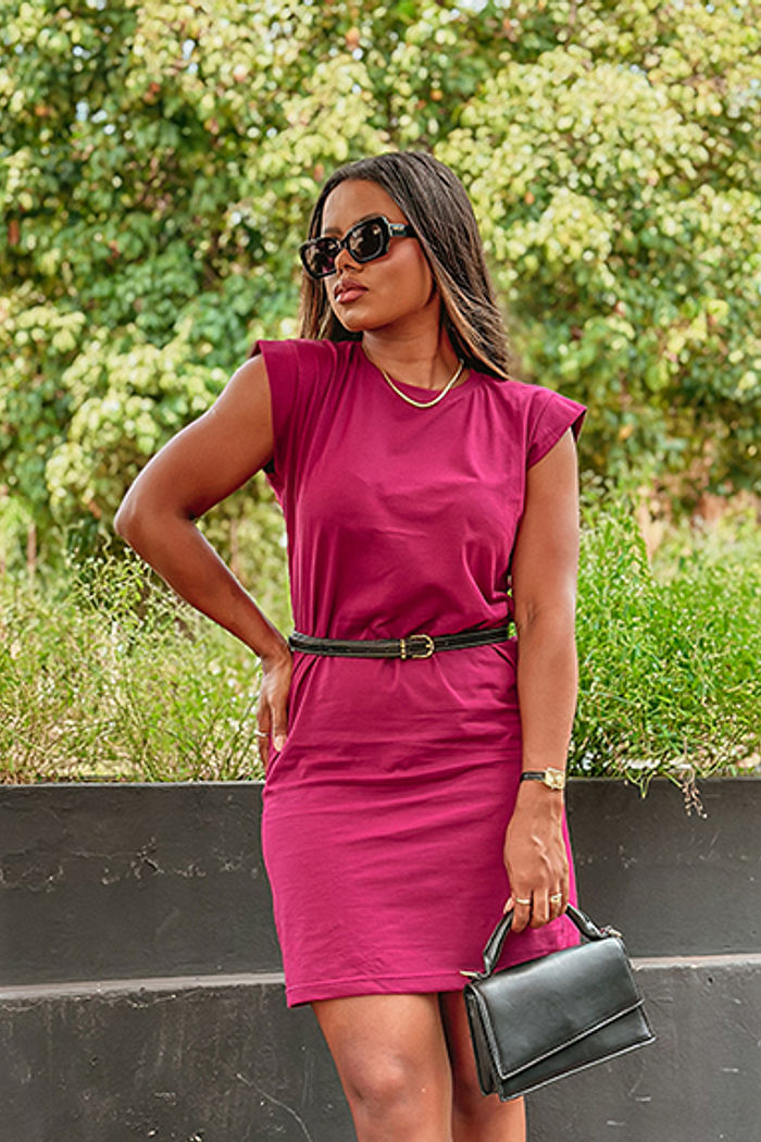 Vestido Muscle Tee Básico Açaí