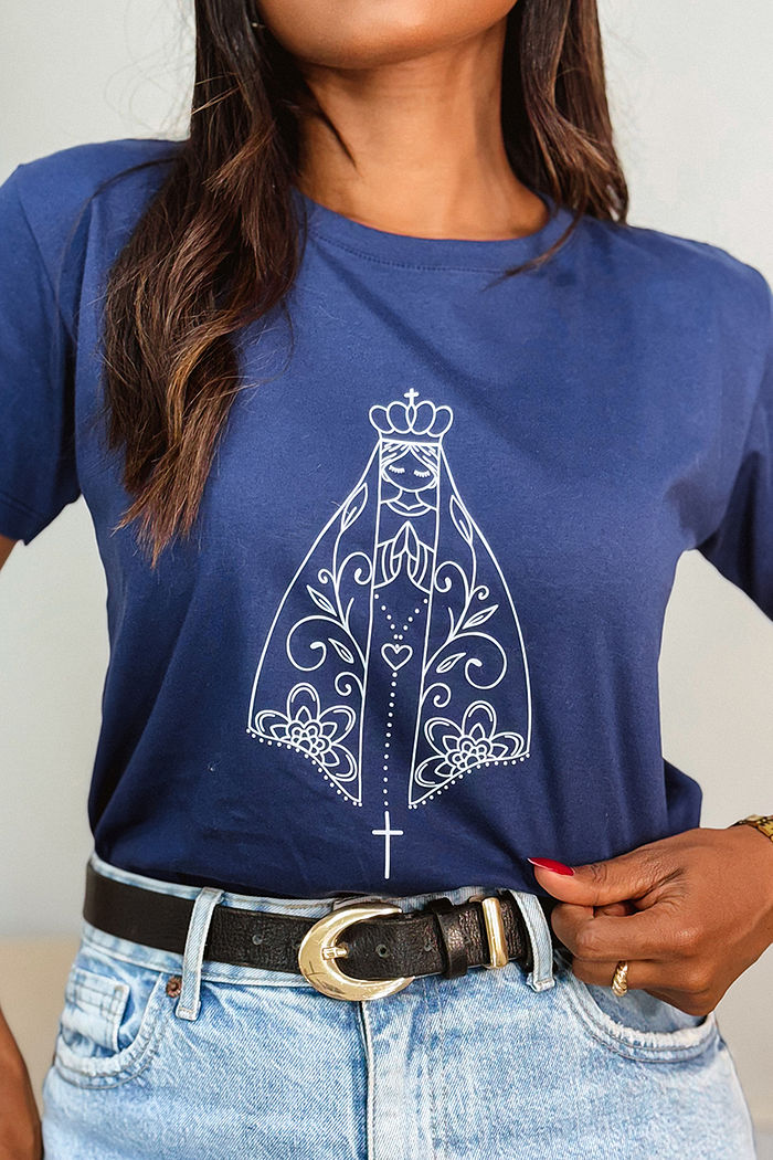 T-Shirt Nossa Senhora DTF - Marinho