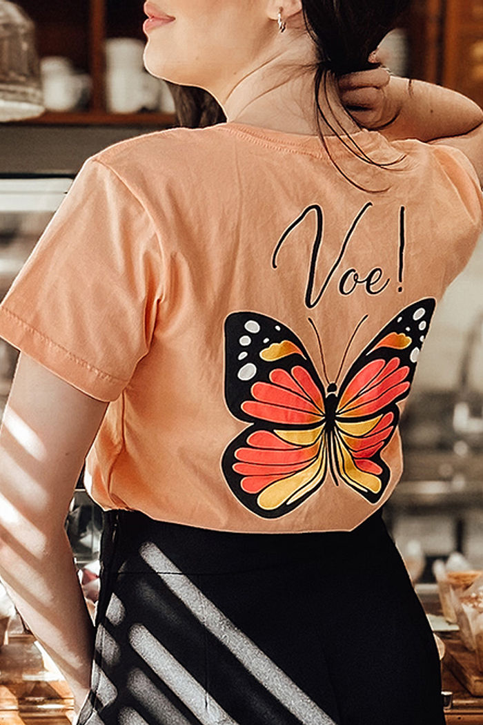 T-Shirt Voe Borboleta - Living coral