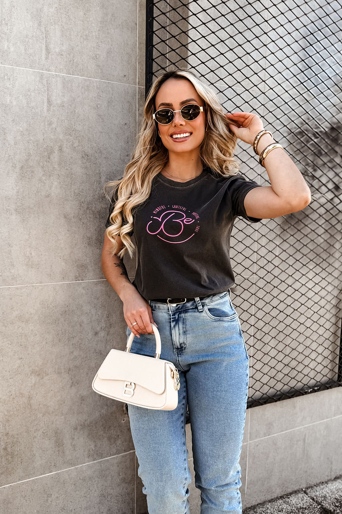 Tshirt Premium - Be Mindfull - Cinza Estonado