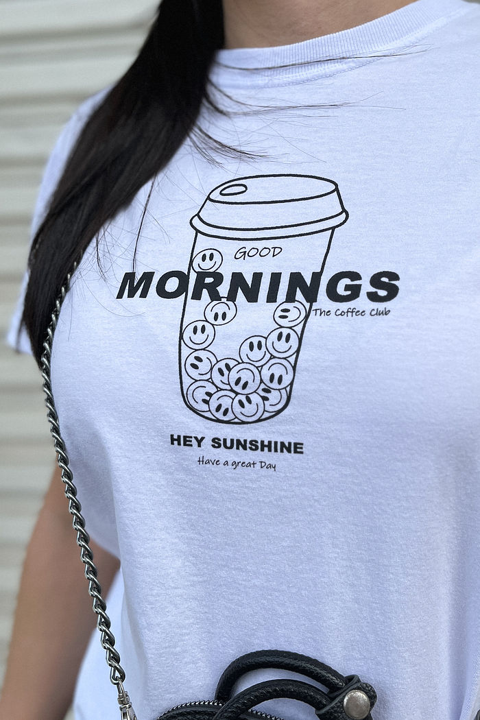 Tshirt Premium - Coffee Smile - Branca