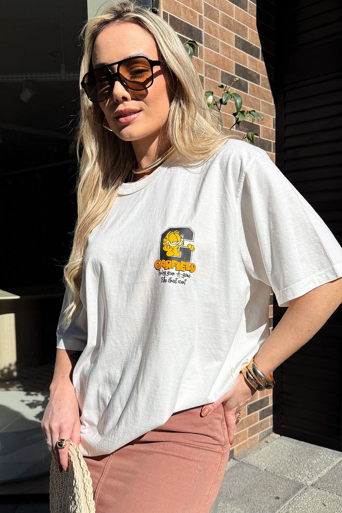 T-shirt Oversized - Garfield 2 DTF - Off White