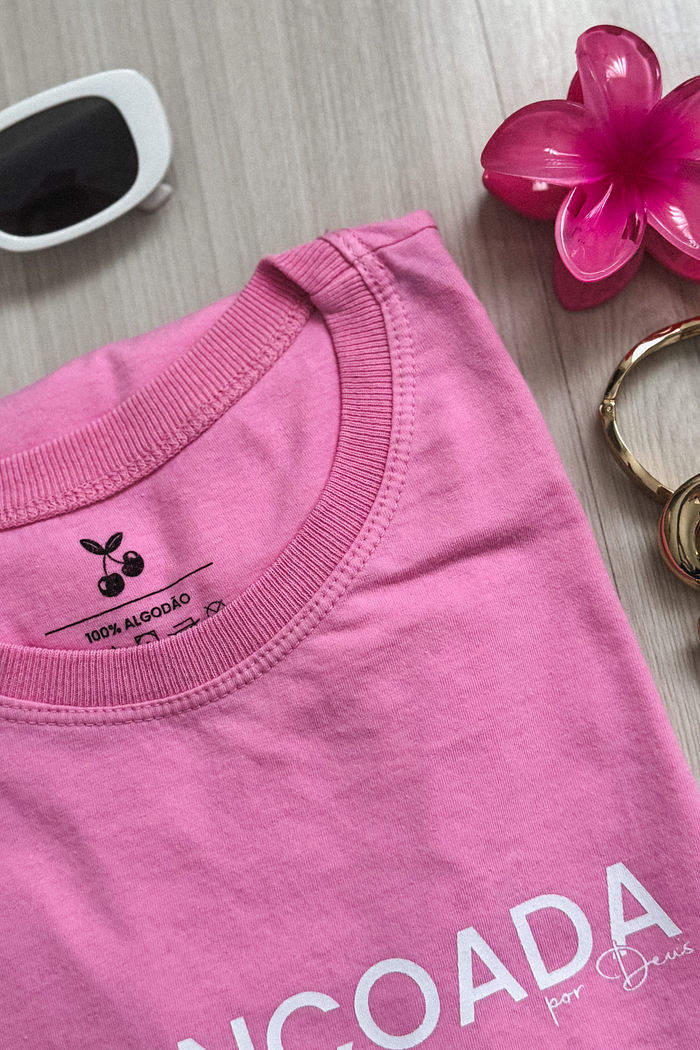 Tshirt Premium - Abençoada - Rosa