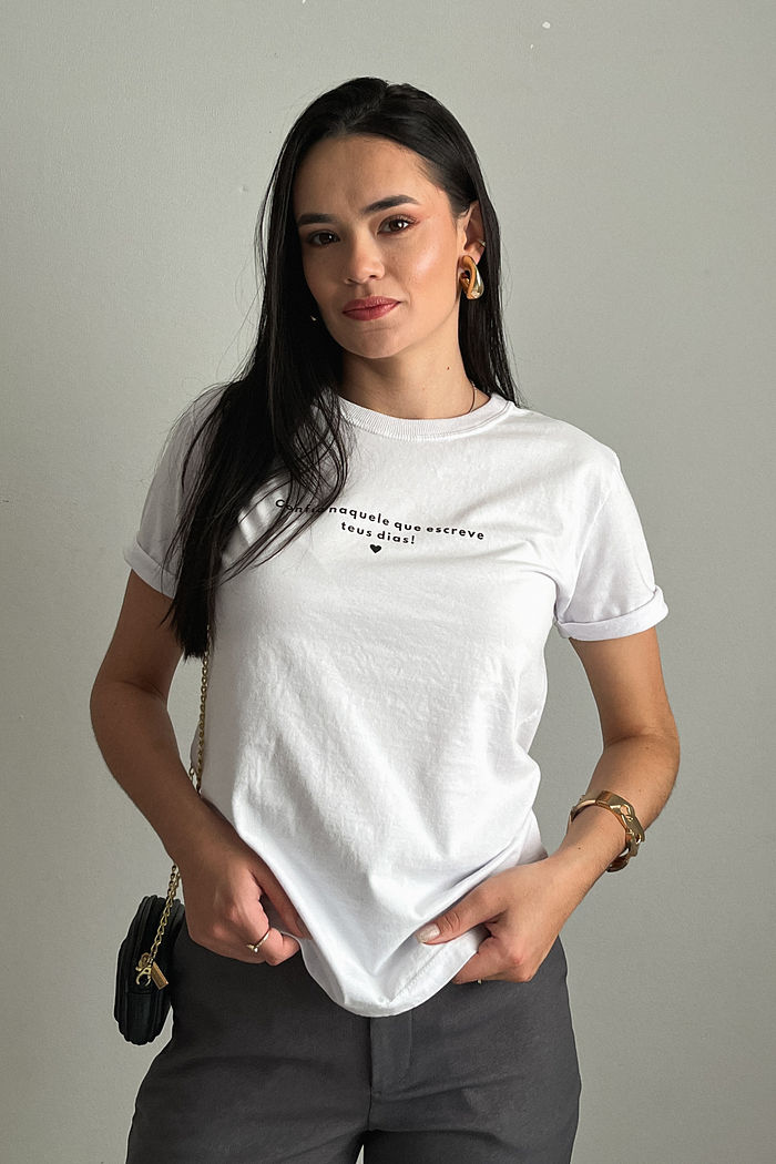 Tshirt Premium - Confia naquele - Branca