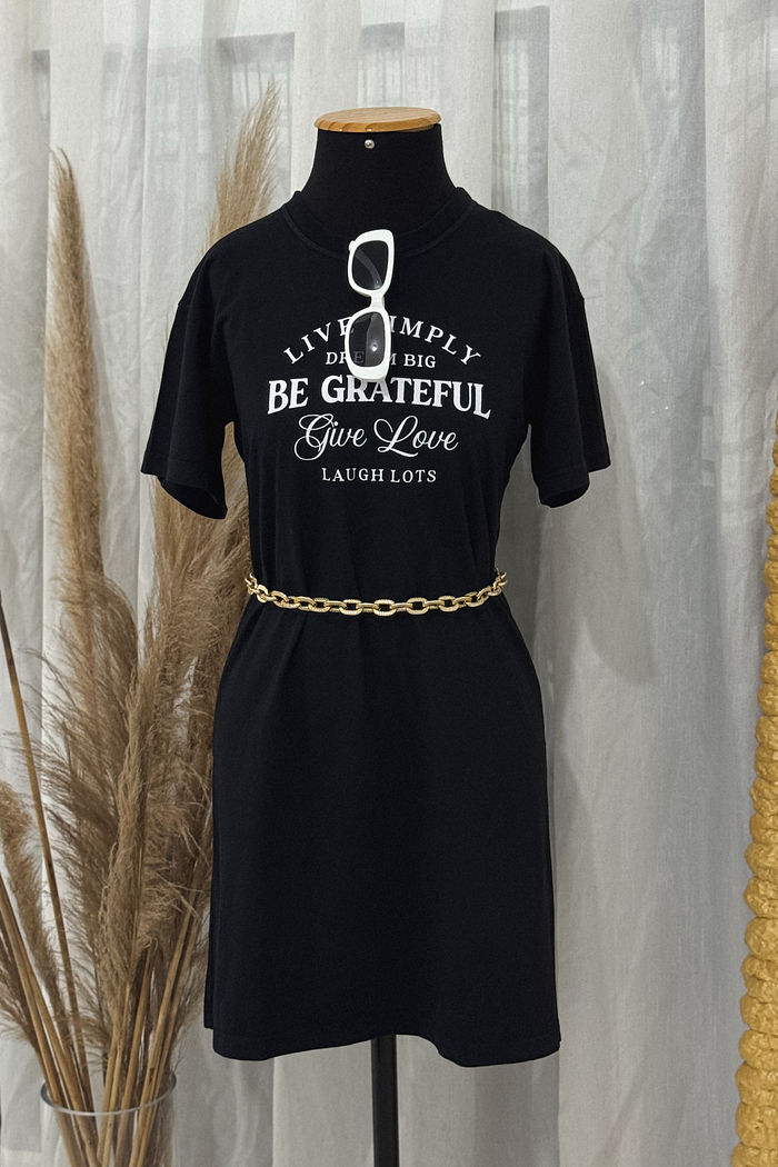 Vestido Tee - Live is Simply - Preta