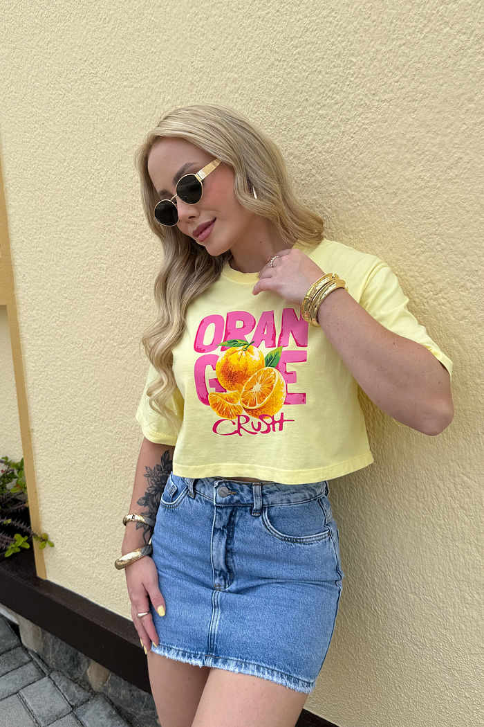 Cropped Oversized - Orange - Amarelo