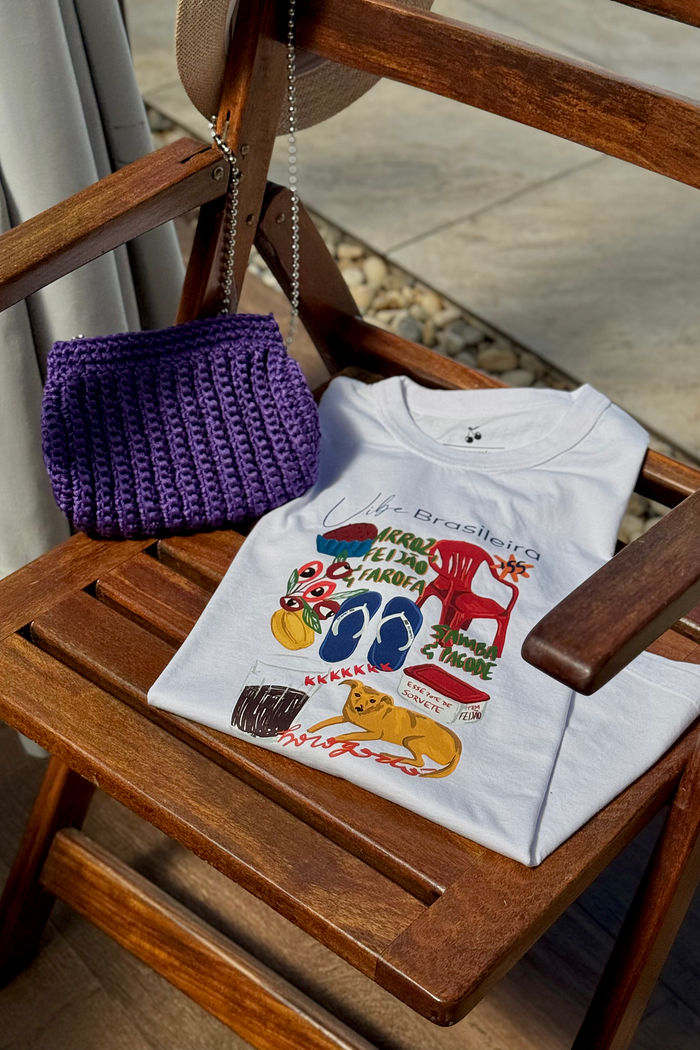 T-shirt Oversized - Vibe Brasileira DTF - Branca