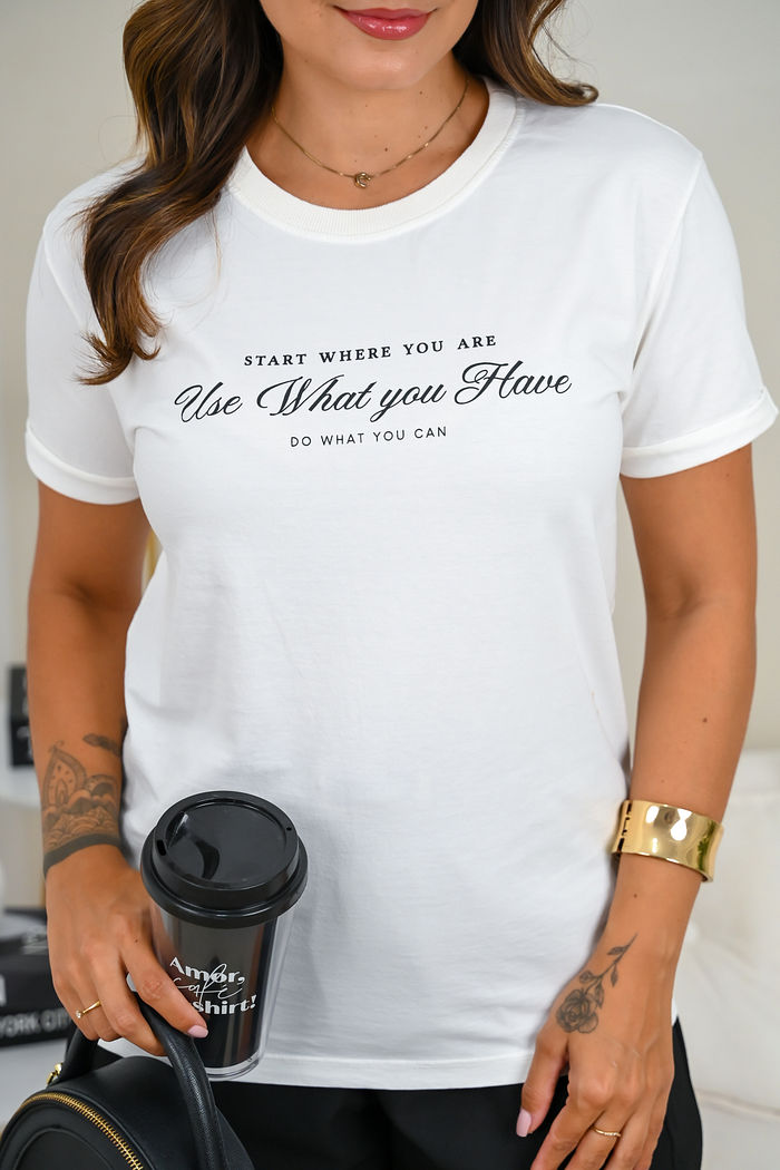 Tshirt Premium - Start Where You - Off White