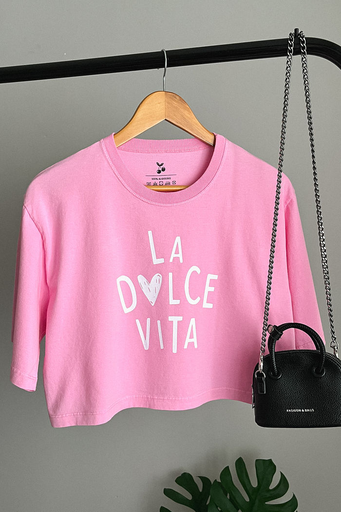 Cropped Oversized - La dolce vita - Rosa
