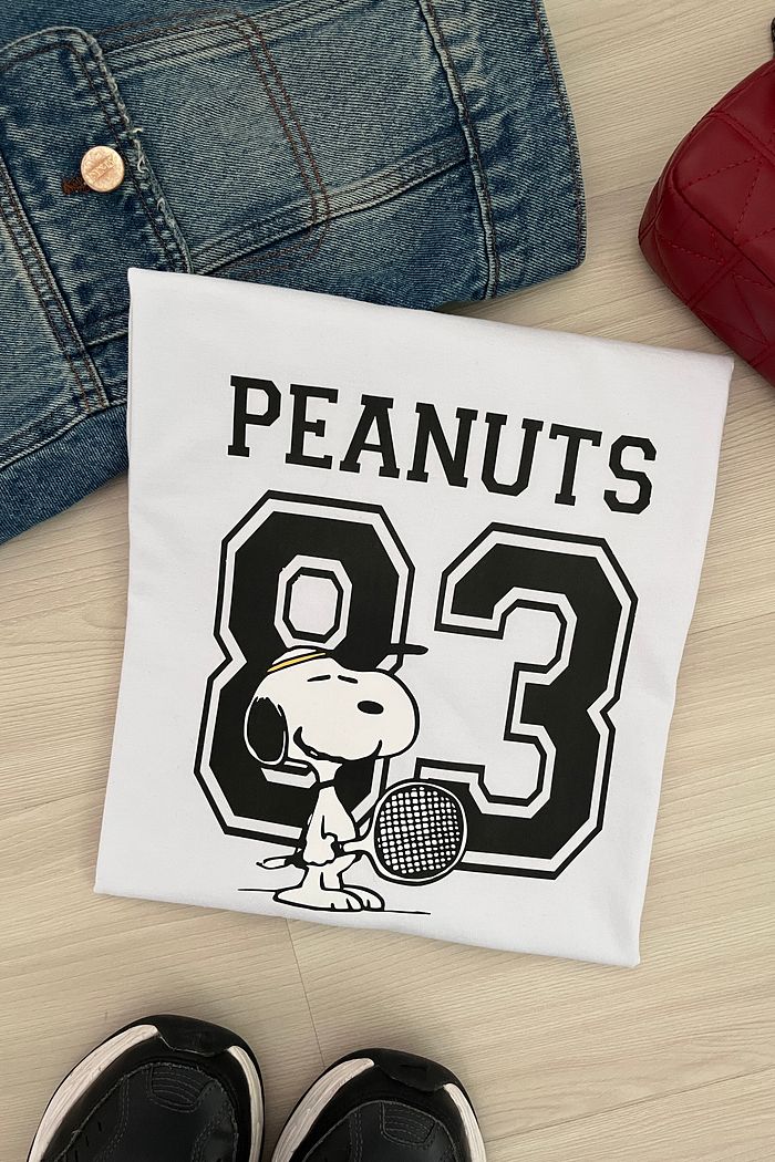 T-shirt Oversized - Peanuts 83 - Branca