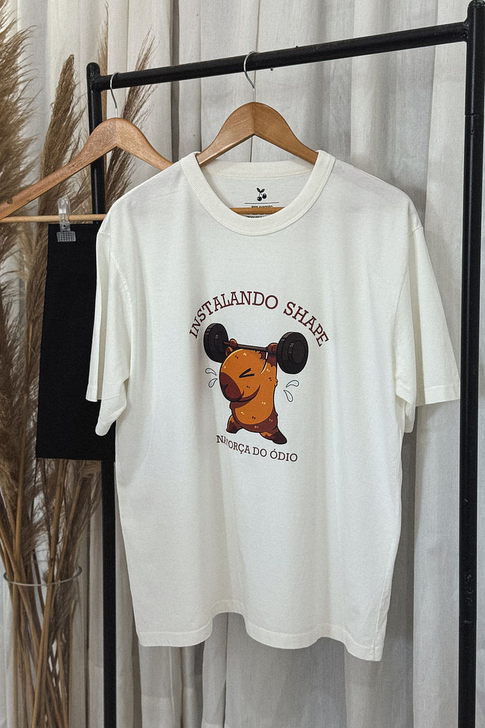 T-shirt Oversized - Instalando Shape - Off White