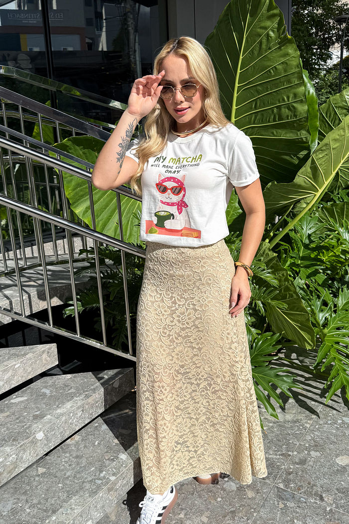 Tshirt Premium - Matcha DTF - Off White