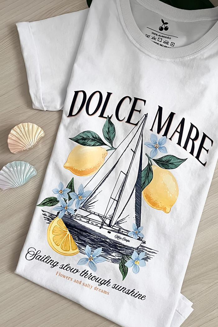 Tshirt Premium - Dolce Mare DTF - Branca