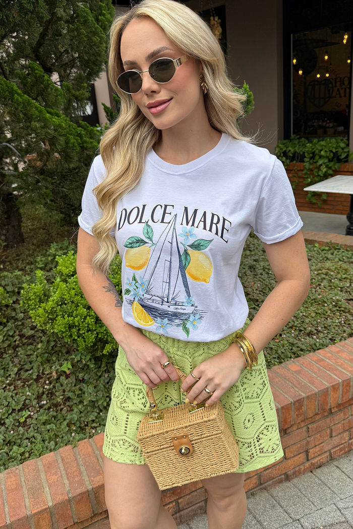 Tshirt Premium - Dolce Mare DTF - Branca