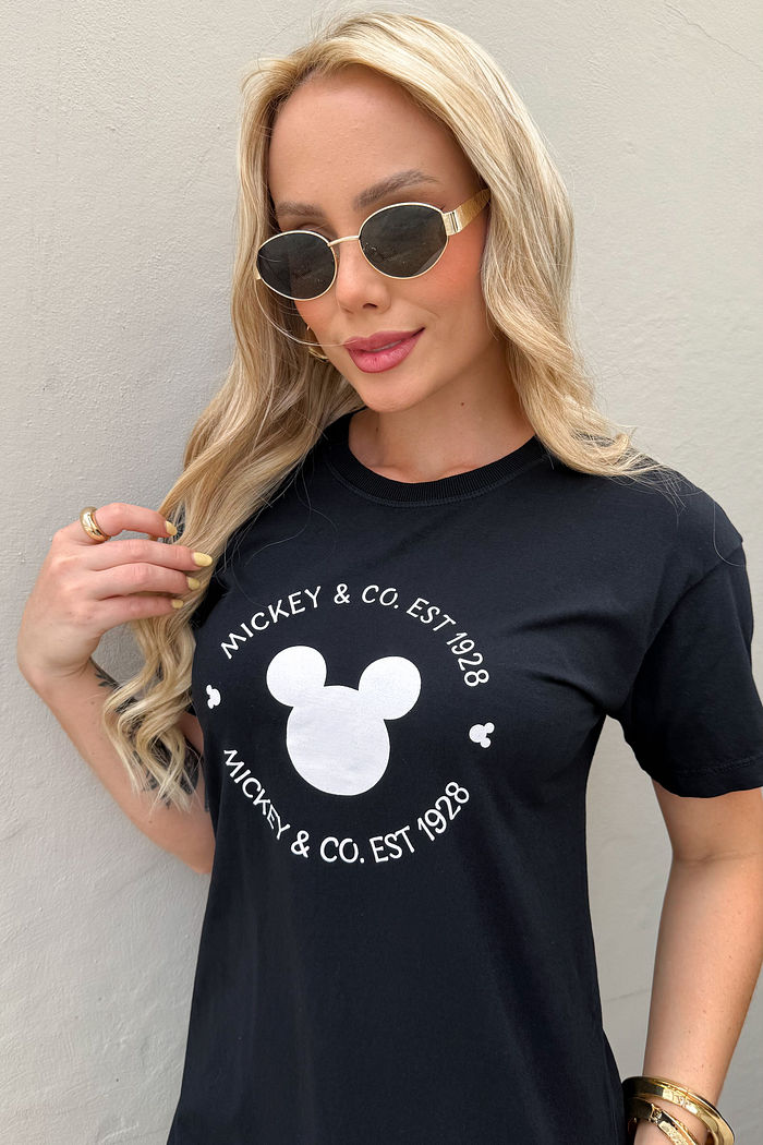 Vestido Tee - Mickey - Preto